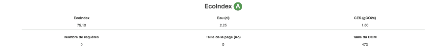 Capture d'écran du résultat de mesure pour la page 3