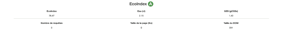 Capture d'écran du résultat de mesure pour la page 5